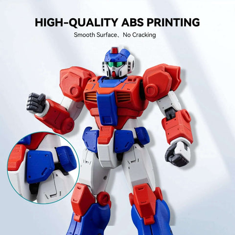 High Speed ABS 3D Printer Filament 1.75mm Black, 1Kg Spool, printed vibrant robot figure, smooth, crack-free surface