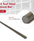 A2 Tool Steel Round Bar 2 Inch Diameter 12 Inch Cut Length For Knifemaking Dies And Cutting Tools Industrial Use High Wear Resistance Heat Treated High Carbon Chromium Alloy Durable Tooling Material, 2 in dia bar