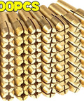 10 Pack Mini Drill Brass Collet Chuck 0.5 To 3.2mm Clamping Adapter For Rotary Tool shows brass collets stacked, designed for precision work.