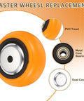 Close up of a Heavy Duty 4 Inch Caster Wheel with PVC tread and metal core bearing, ideal for smooth rolling and heavy loads.
