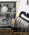 Stainless Steel Meat Claws for Shredding Pulled Pork and More, Black Handle Bear Claws being cleaned under running water