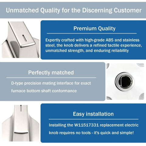 Details of Replacement Electric Range Knobs For Whirlpool Ovens And Gas Stoves Easy Install Durable Stainless Backed Knobs