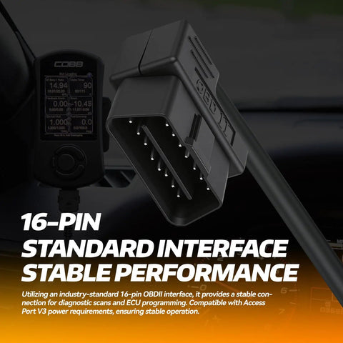 16-pin OBD2 OBDII Cable For Cord V3 AccessPort Interface, Compatible With Subaru Ford VW BMW WRX STI Focus Evo and more
