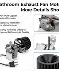Replacement Bathroom Vent Fan Motor Blower Assembly For Heaters 162E 164E Series with copper elements and wiring