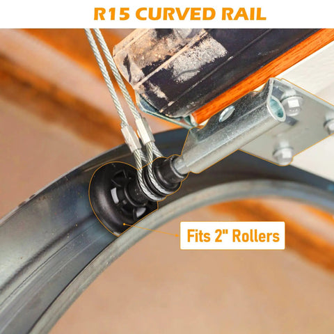 Garage Door Curved Track R15 Pair For Smooth Opening Durable Replacement Rails For Residential Doors Heavy Duty Steel Curved Track