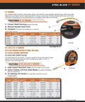 Heavy Duty Steel Tape Measure With Closed Abs Case, Built To Last 50 Foot Speed Rewind, displayed in product catalog.