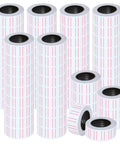 Go-To White Price Gun Labels 60 Rolls For MX5500 30000 Pieces Paper Price Tag Labels Stickers stacked vertically, red lines visible