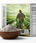 All Natural Hardwood Ash Fertilizer for Plants Potassium Rich Organic Soil Amendment packaging with ash in wooden bowl