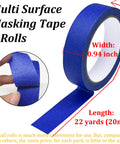 Blue Painter's Tape For Walls And Crafts Premium Masking Tape No Residue Easy Removal 88 Yards Total Pack Includes 4 Rolls 0.94 Inch