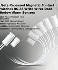 Real Deal Recessed Magnetic Door Contact Switch Tough As Nails NC Alarm Sensor For Wired Home Security Systems With Dead Simple Setup And Knucklehead Proof Detection 5 white sensors with wires for easy installation.