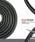 Vertical Bulb Trim Seal 0.55 Inch Bulb Diameter Flexible Weather Stripping cut to length with scissors, easy to customize