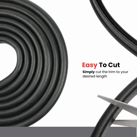 Vertical Bulb Trim Seal 0.55 Inch Bulb Diameter Flexible Weather Stripping cut to length with scissors, easy to customize