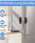 Kid Proof Refrigerator Lock With Fingerprint Unlock No Keys No Drills Easy Mount Adhesive 0.2 Second Fingerprint Access in kitchen
