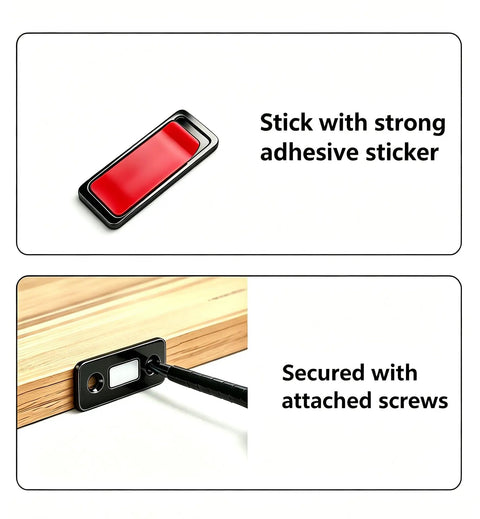 10 Pack Ultra Thin Large Magnet Cabinet Door Catches with adhesive and screws for secure installations