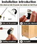 Installation guide for 24 Pieces 1 Inch Small Fixed Castor Wheels with Metal Top Plate for Furniture and Small Appliances Rigid Non Swivel Casters Heavy Duty Black Wheels Include 48 Screws for Easy Replacement.
