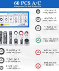 Air Conditioning Valve Core Kit With 270 O Rings, 60 Gasket Seals, 77 Dust Caps and 39 Valve Cores for R12 R134a Systems, kit displayed.