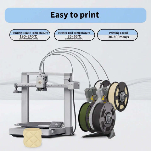 3D printer with Matte PLA Filament Bundle, 16Kg Total, 1.75Mm, 30 To 300 mm Per Second Printing, ready to use