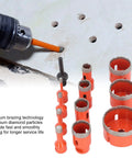 Cool Diamond Hole Saw Kit With 11 Pieces For Drilling Ceramic Tiles, Marble Granite Porcelain Stone And Glass Plus M14 Thread Vacuum Brazed Bits In 6 To 68mm Sizes that drills tile holes