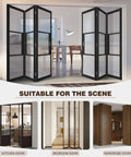 Sturdy Bifold Door Hardware Kit with top and bottom brackets and guide wheel for various doors: kitchen, bedroom, wardrobe.