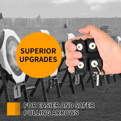 Hand using Square Shape Archery Arrow Puller With Metal Belt Clip Gripper Target Remover Tool For Easy Arrow Extraction