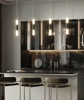 Dope Modern Kitchen Island Pendant Lights Set of 3 Dimmable LED Black and Gold Mini Pendant Fixtures in kitchen setting