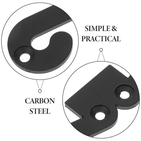 Close-up of Matte Black Carbon Steel hinge detail from Premium Four Pack Carbon Steel Barn Door Hinge Hardware.