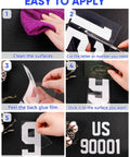 Easy application steps for Reflective Mailbox Numbers And Letters Stickers Decals Set Of 148 Pieces For Outdoor Indoor Address Signs