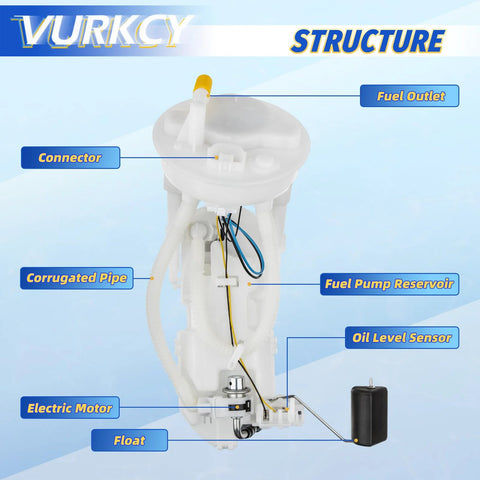 Diagram of Fuel Pump Module Assembly With Sending Unit For Honda Civic 2001 2002 2003 2004 2005 showing components.