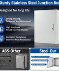 Weatherproof Steel Outdoor Junction Box With Locking Hasp IP66 Dustproof And Waterproof Enclosure with comparison to ABS box