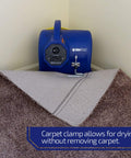 Heavy Duty Air Mover And Carpet Dryer With Three Quarter HP Motor Delivers 2800 CFM And Durable Housing, showing carpet clamp