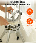 Commercial Vegetable Chopper With Four Replacement Blades, Heavy Duty Stainless Steel Cutter being washed in a sink