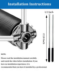0.207x2in Garage Door Torsion Springs Kit Pair 24in With Non Slip Winding Bars And Gloves Electrophoresis Black Coated