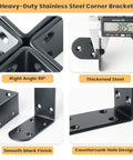 Solid As A Rock Heavy Duty L Brackets Quick Fix Corner Supports Stainless Steel, showing right angle and thickened steel design.
