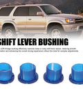 Shift Linkage Bushing Kit Four Pack for Manual Transmission Gear Shifter Linkage Repair Set Replacement Bushings for Camry 1983 and Up Durable Easy Install Parts for Smooth Shifting, blue bushings.