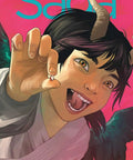 Cover of Third Massive Hardcover Collection Of A Critically Acclaimed Sci Fi Fantasy Graphic Novel Series Illustrated Edition 504 Pages By Brian K Vaughan, featuring a character with wings and horns reaching forward.
