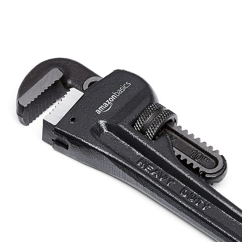 Heavy Duty Adjustable Straight Pipe Wrench 10 Inch For Plumbing And Mechanical Work For Pros And DIY Ductile Iron Housing