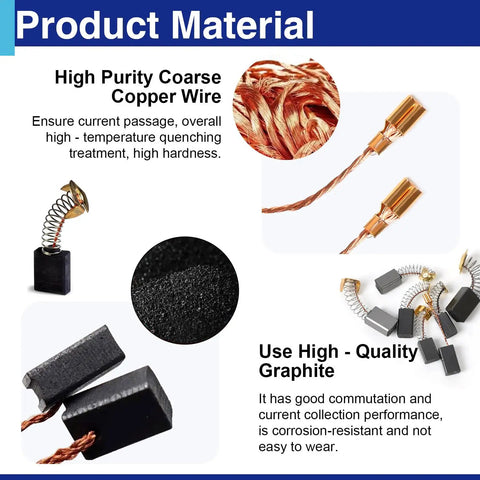 20Pcs Electric Motor Carbon Brushes Set For Replacement In Power Tools Fits Circular Table Saw Angle Grinder And Electric Hammer Drill 10 Models For Durable Conductivity And DIY Ready Performance product material