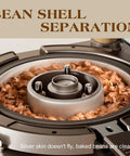 Close-up of bean shell separation in the Top Tier Home Coffee Bean Roaster Featuring Silent Quick Heat Modes.