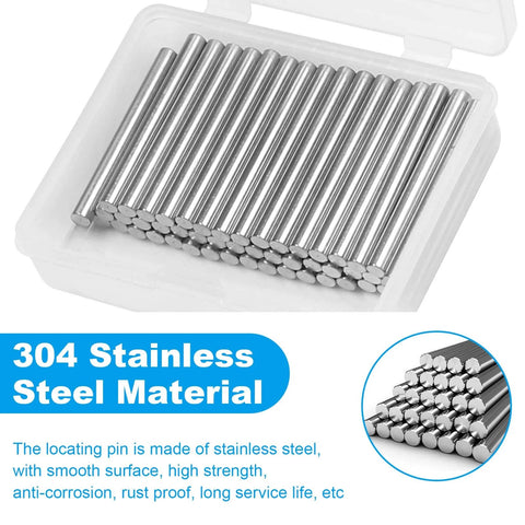 35 Pcs 5mm By 40mm Stainless Steel Shelf Dowel Pins And Shelf Support Pegs For Cabinets And Furniture Fixing displayed in box