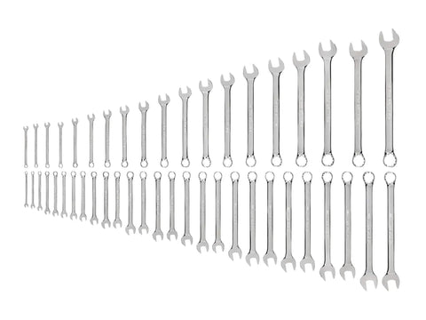 46-Piece Combination Wrench Set With 19 Inch Wrenches And 27 Metric Wrenches, Ranging From 1/4 Inch To 1-1/4 Inch And 6 To 23 Millimeters