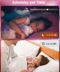 Child sleeping under dimmable lighting with scheduling feature of E17 Smart LED Light Bulbs 3 Pack with WiFi color changing.