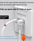 90 Degree Right Angle Cat6 Ethernet Cable 10 Ft White Low Profile For Tight Spaces And Hidden Installations in wall socket