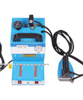 Heavy Duty Commercial Steam Iron And Pro Grade Fabric Steamer With 1600 Watt Boiler For Curtain Shops showing boiler and iron setup.