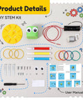 30 Pcs Doodling Robot Building Kits For Kids 8 To 12, Hands On STEM Toy Set For Classroom Activities And Club Projects, Educational Robotics DIY Project, Great For Science Experiments And Group Learning; DIY STEM kit parts laid out