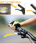 1 Pair Silicone Brake Lever Covers For Mountain And Road Bikes Grippy Anti Slip Protector Waterproof Lightweight Handlebar Sleeve Durable Levers Protection White installed on a bike