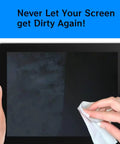 Person using Alcohol Free Electronic Cleaning Wipes, 100 Individually Wrapped, Fast Drying And Safe For Gaming Gear Like Xbox And PlayStation Controllers on tablet screen