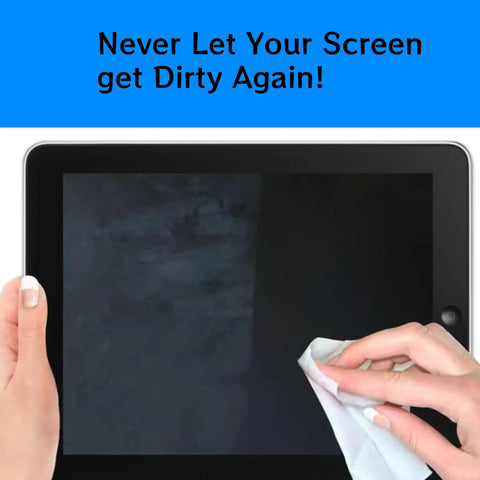 Person using Alcohol Free Electronic Cleaning Wipes, 100 Individually Wrapped, Fast Drying And Safe For Gaming Gear Like Xbox And PlayStation Controllers on tablet screen