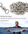 Built Tough Heavy Duty High Strength Ball Bearing Barrel Swivels Connector With Stainless Steel Welded Rings For Saltwater And Freshwater Fishing 25pcs 44lbs, ball bearing swivel set and fish catch