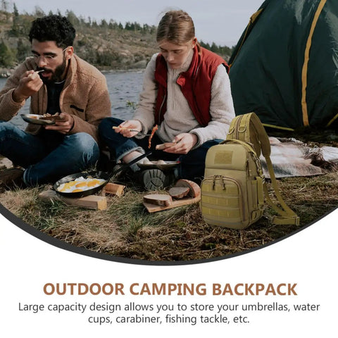 Camouflage Large Capacity Backpack For Outdoor Fishing And Camping With Durable Oxford Cloth