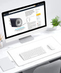 Extended Gaming Mouse Pad XL With Stitched Edges Waterproof Non Slip Desk Mat For Large Keyboard And Laptop Setup 23.6 x 11.8 Inches White Ideal For Gaming And Office Desks With Durable Smooth Surface